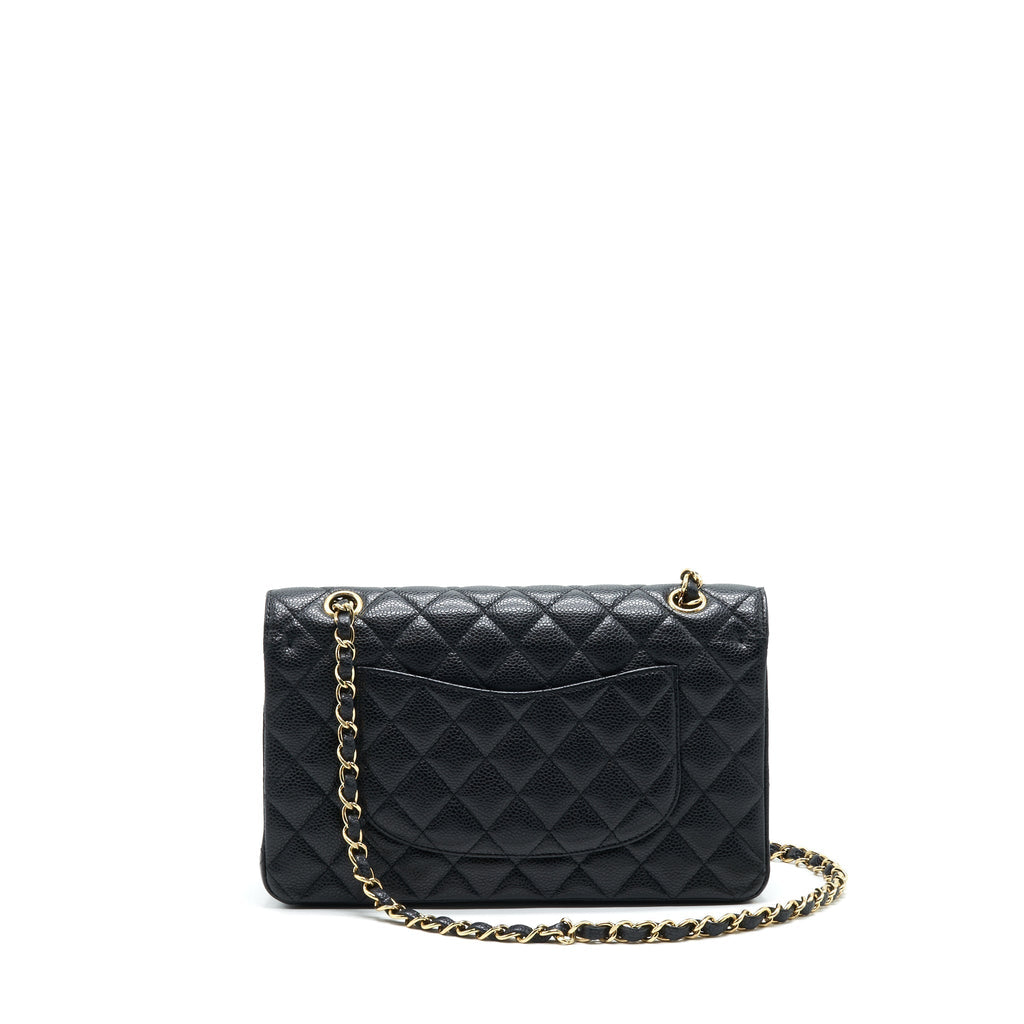 CHANEL CLASSIC DOUBLE FLAP MEDIUM 25CM CAVIAR BLACK GHW
