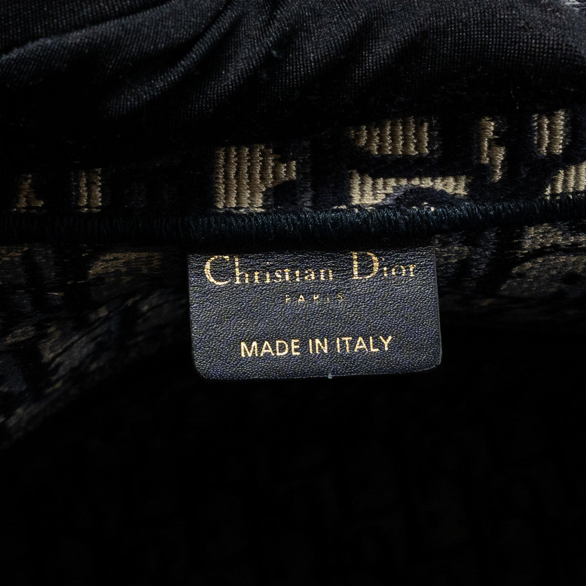 DIOR LARGE BOOK TOTE BLUE DIOR OBLIQUE EMBROIDERY
