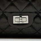 CHANEL 2.55 226 REISSUE DOUBLE FLAP BAG CALFSKIN BLACK SHW