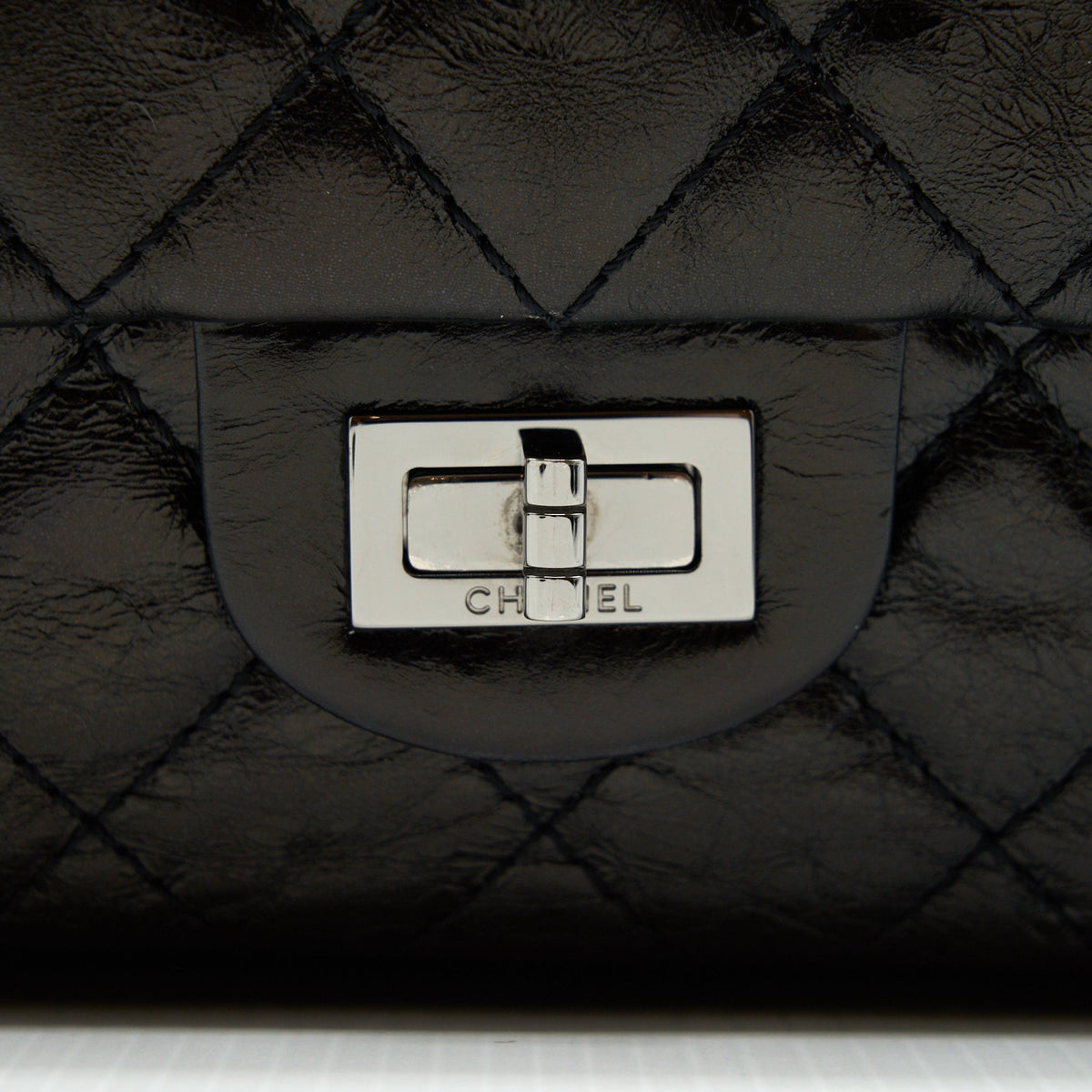 CHANEL 2.55 226 REISSUE DOUBLE FLAP BAG CALFSKIN BLACK SHW