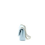 CHANEL MEDIUM CLASSIC DOUBLE FLAP BAG CAVIAR LIGHT BLUE LGHW (MICROCHIP)