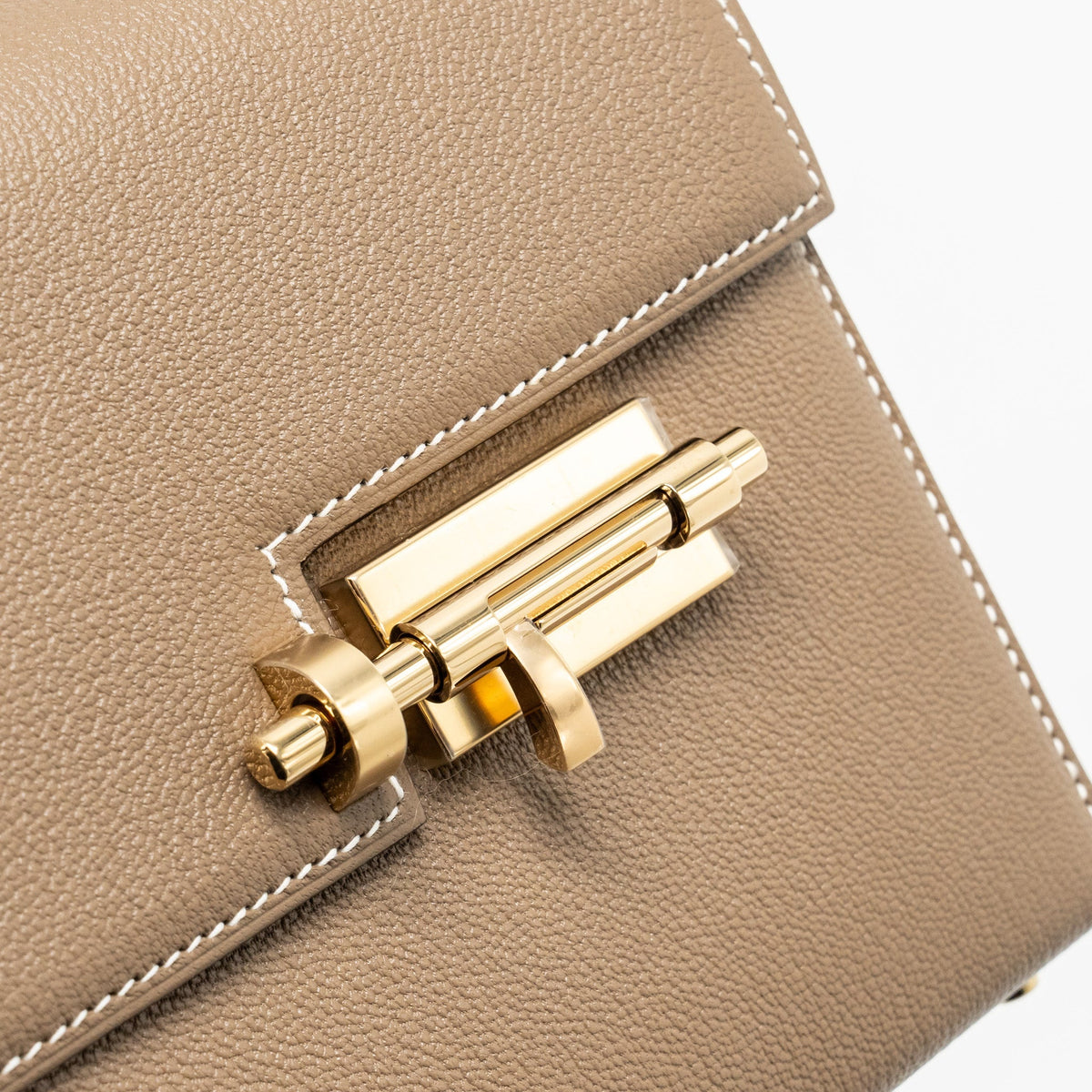 Hermes Mini Verrou Chèvre Mysore Etoupe LGHW
