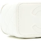 CHANEL PEARL CRUSH LONG VANITY LAMBSKIN WHITE BRUSHED GHW (MICROCHIP)