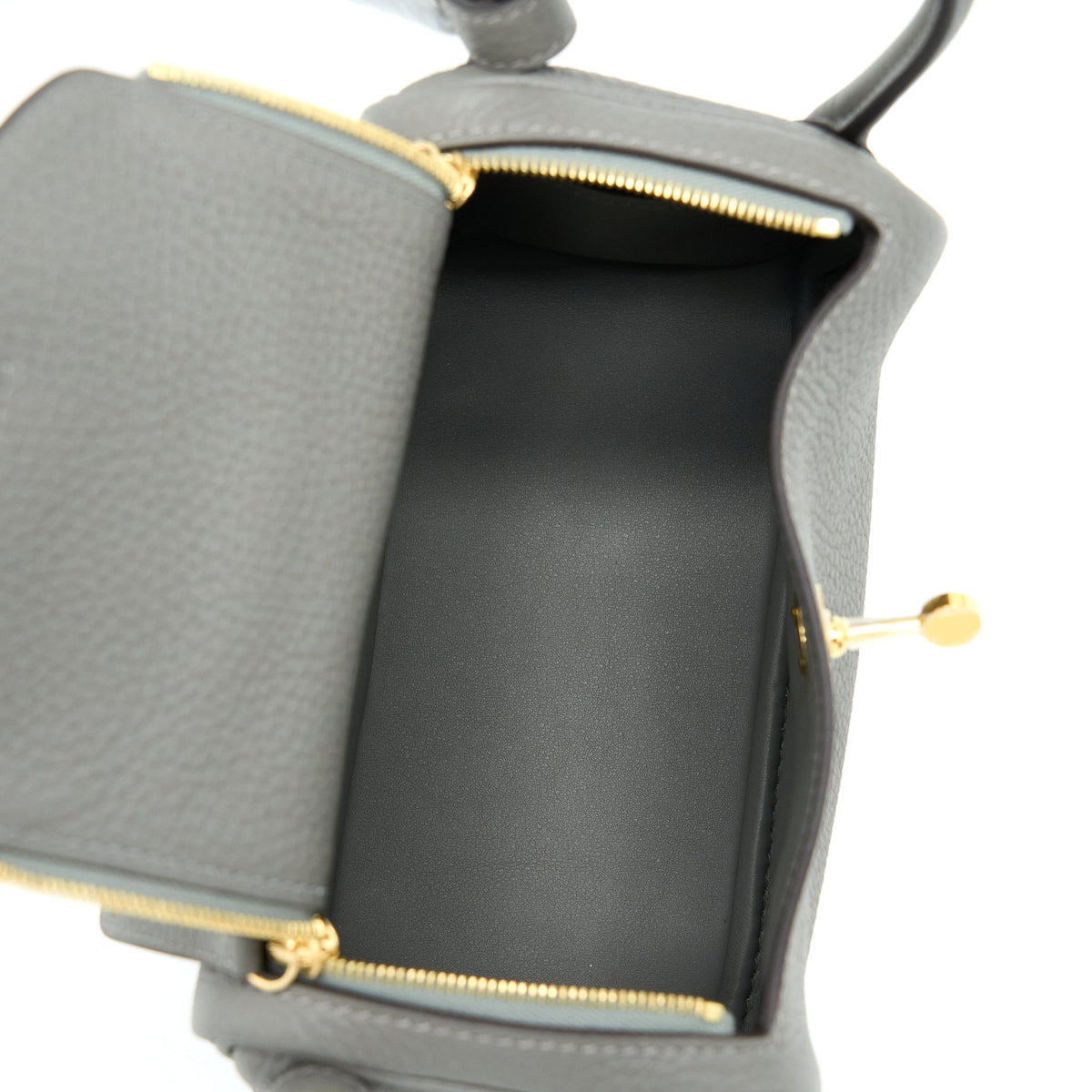 Hermes Mini Lindy Clemence 0L Gris Meyer GHW