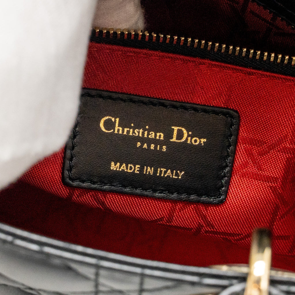 DIOR MY ABC SMALL LADY DIOR LAMBSKIN BLACK LGHW