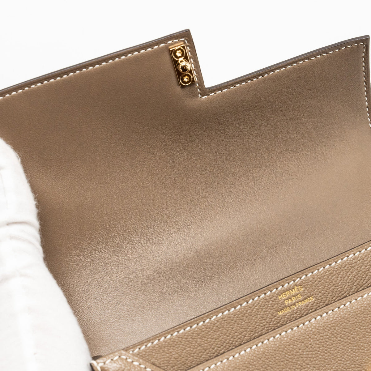 Hermes Mini Verrou Chèvre Mysore Etoupe LGHW
