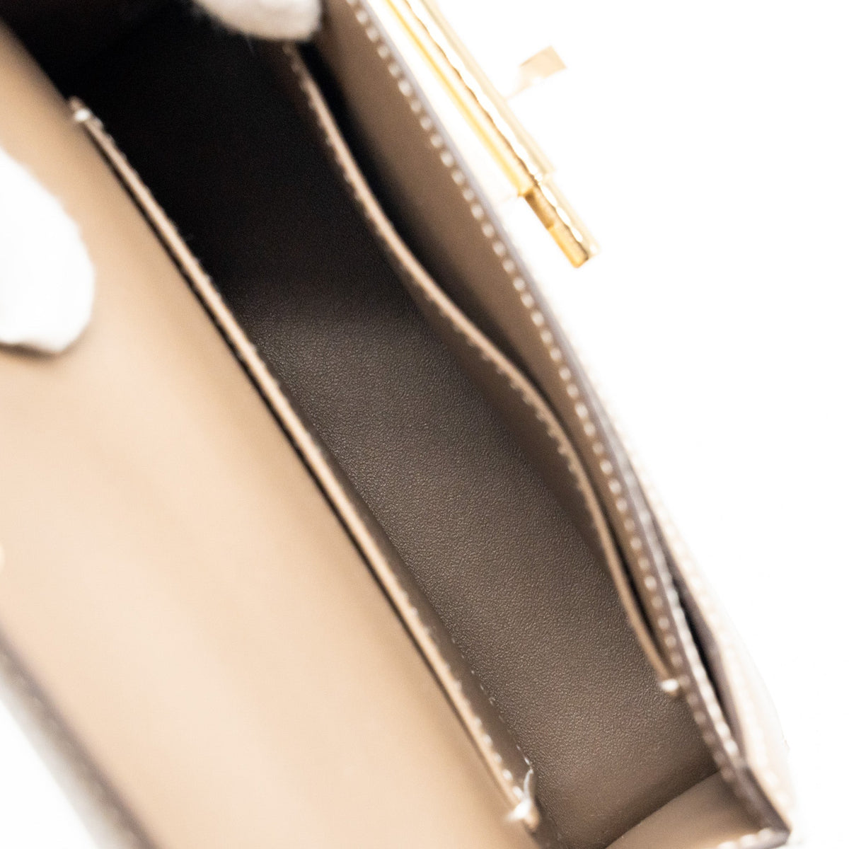 Hermes Mini Verrou Chèvre Mysore Etoupe LGHW