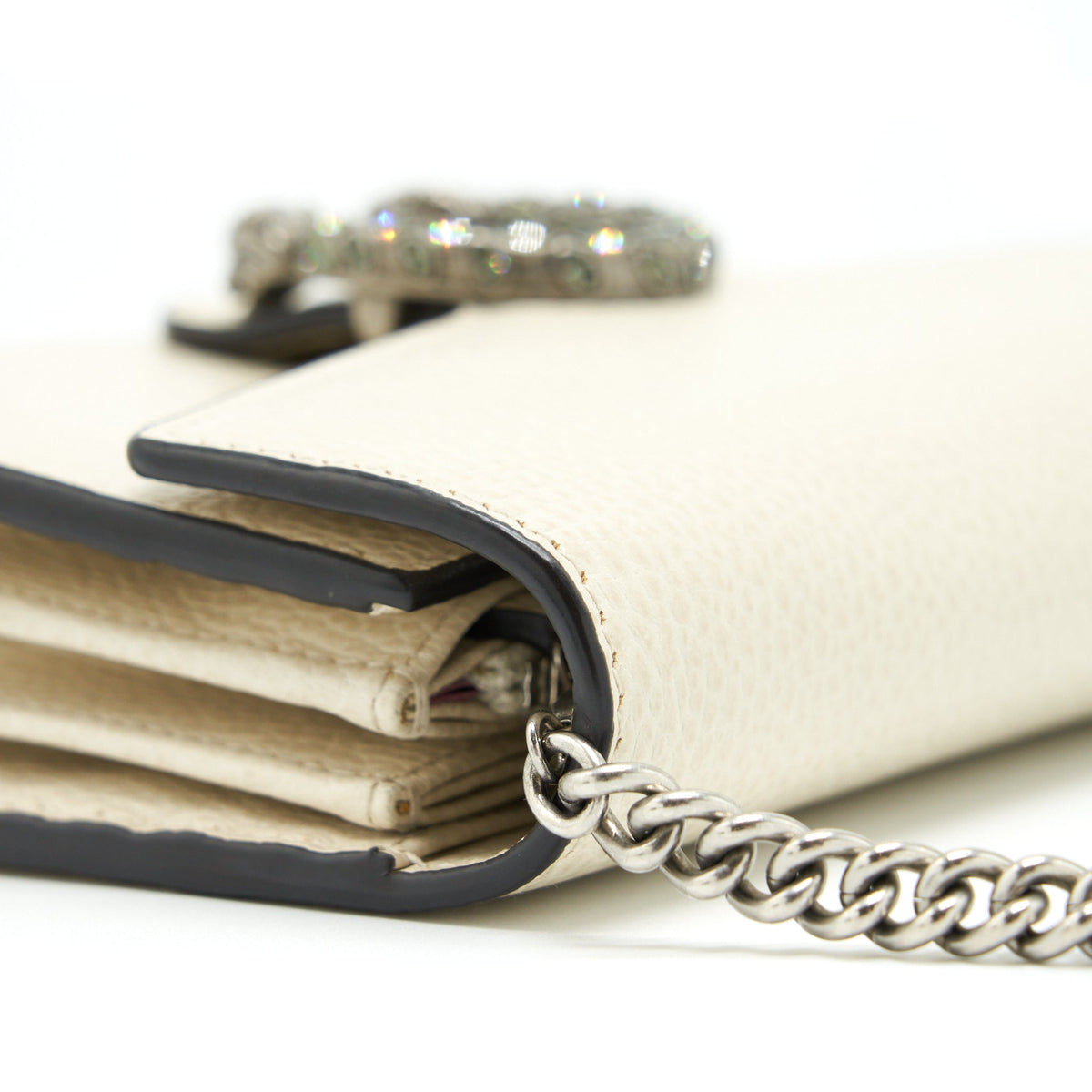 GUCCI DIONYSUS CHAIN WALLET CALFSKIN CREAM SHW