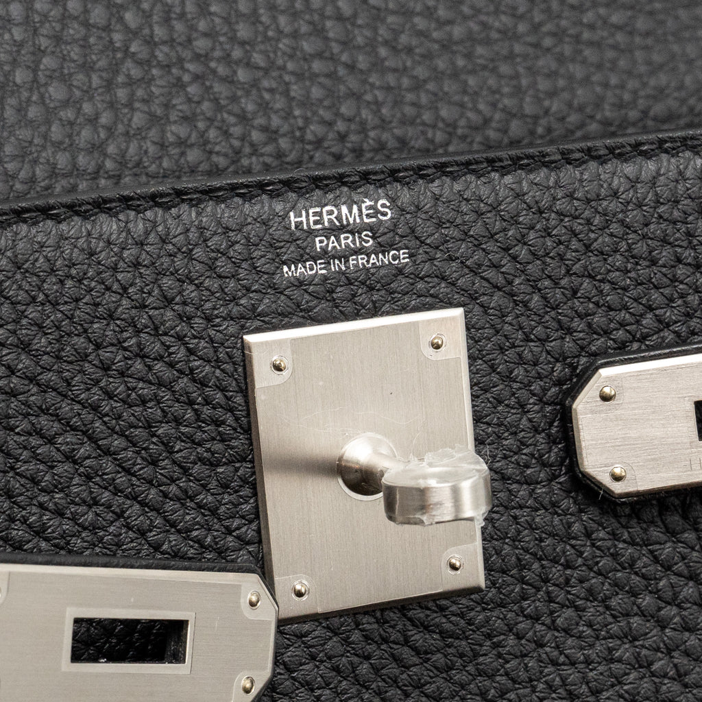 HERMES KELLY 28 TOGO BLACK BRUSHED SHW