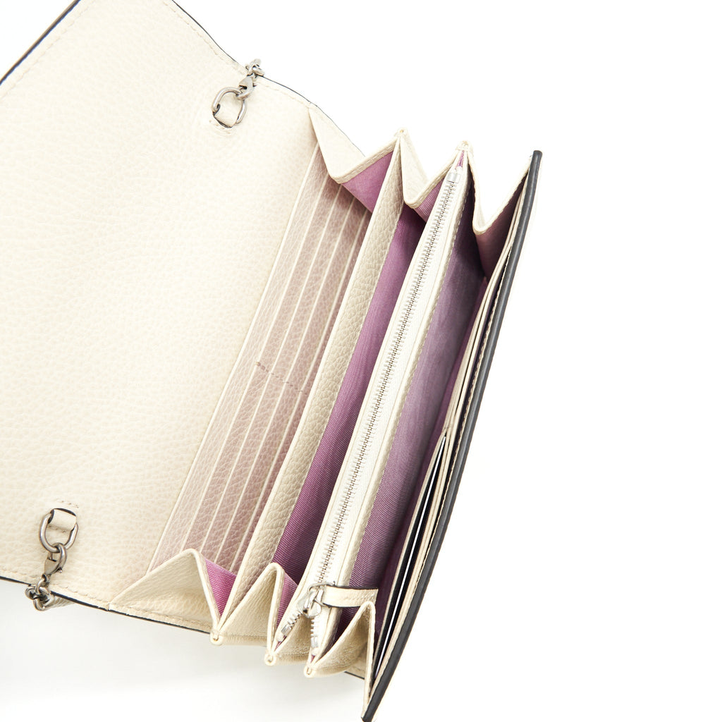GUCCI DIONYSUS CHAIN WALLET CALFSKIN CREAM SHW