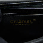 CHANEL 22A TOP HANDLE MINI RECTANGULAR FLAP BAG LAMBSKIN BLACK GHW (MICROCHIP)
