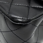 CHANEL 24K PEARL CRUSH MINI RECTANGULAR FLAP BAG SHINY LAMBSKIN BLACK GHW (MICROCHIP)