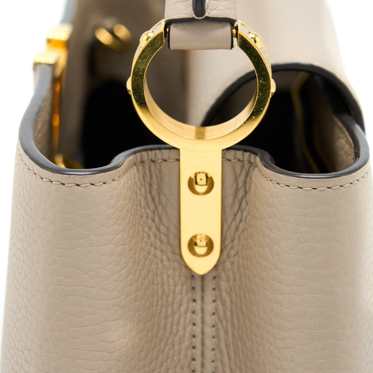 LOUIS VUITTON CAPUCINE MM TAURILLON GALET GHW