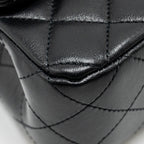 CHANEL 24K PEARL CRUSH MINI RECTANGULAR FLAP BAG SHINY LAMBSKIN BLACK GHW (MICROCHIP)