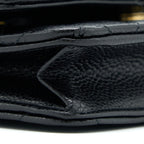 CHANEL CLASSIC WALLET ON CHAIN CAVIAR BLACK GHW (MICROCHIP)