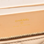 Chanel Top Handle Long Vanity Case Lambskin Beige Pink LGHW (Microchip)