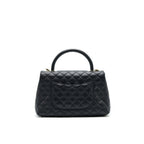 CHANEL SMALL COCO HANDLE FLAP BAG CAVIAR BLACK LGHW