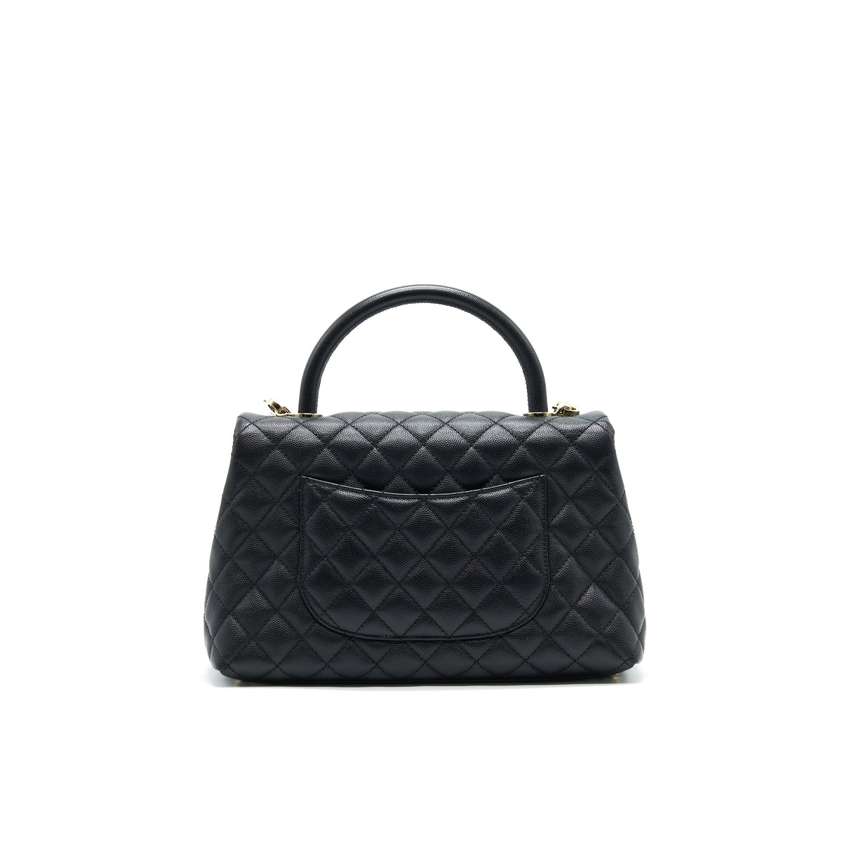 CHANEL SMALL COCO HANDLE FLAP BAG CAVIAR BLACK LGHW