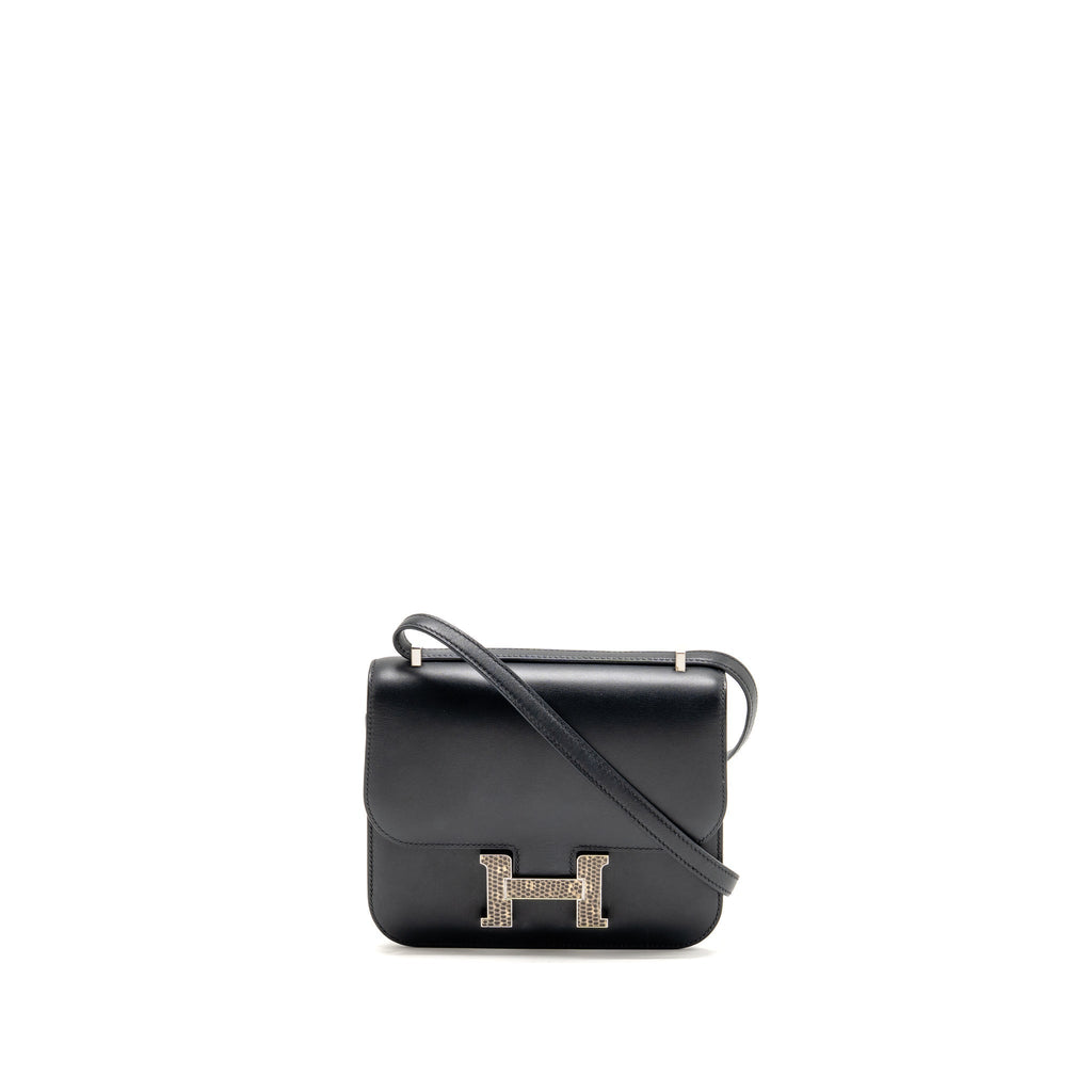 Hermes Mini Constance Monsieur Leather / Lizard Black / Ombré