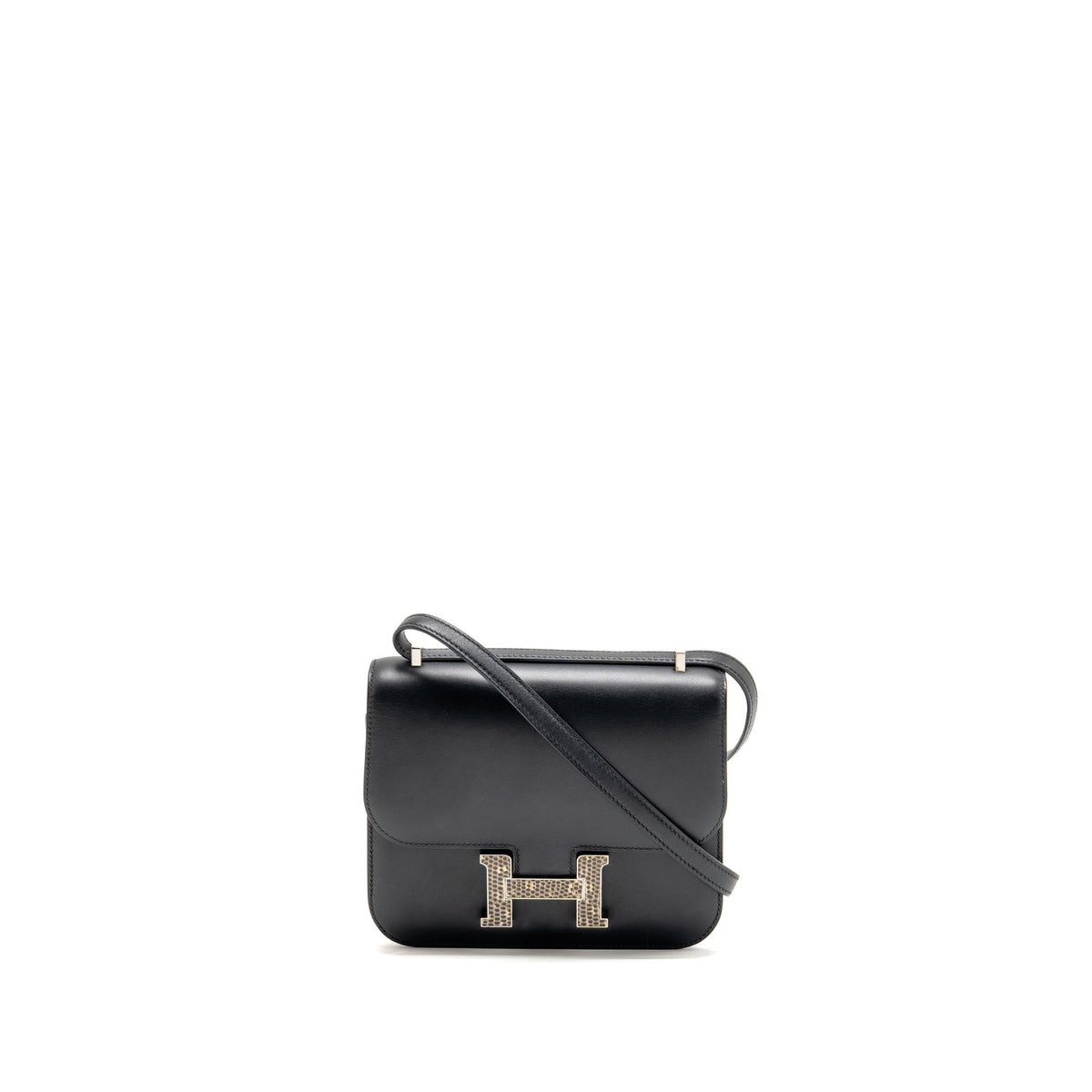 Hermes Mini Constance Monsieur Leather / Lizard Black / Ombré