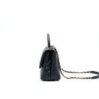 CHANEL SMALL COCO HANDLE FLAP BAG CAVIAR BLACK LGHW