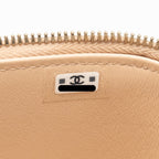 Chanel Top Handle Long Vanity Case Lambskin Beige Pink LGHW (Microchip)