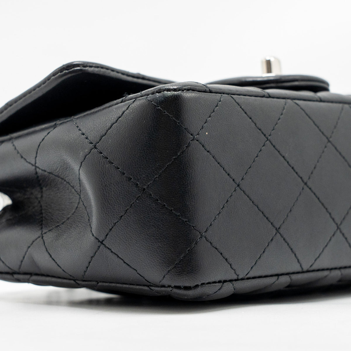 CHANEL MINI RECTANGULAR FLAP BAG LAMBSKIN BLACK SHW