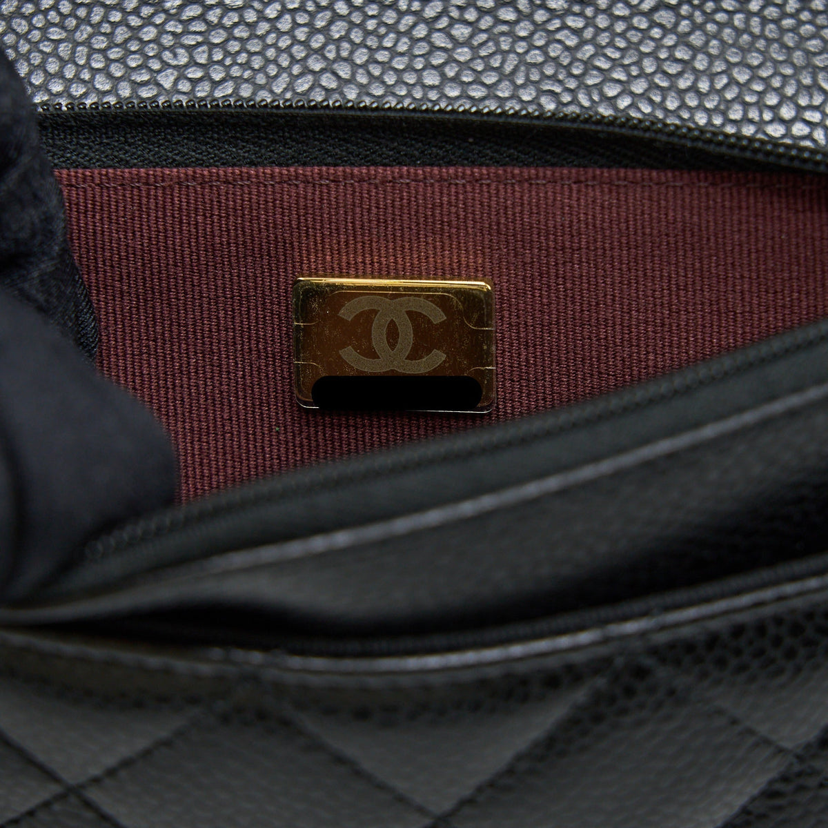 CHANEL CLASSIC WALLET ON CHAIN CAVIAR BLACK GHW (MICROCHIP)