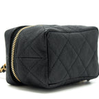 CHANEL TOP HANDLE MINI ZIPPER SOFT VANITY WITH CHAIN CAVIAR BLACK GHW