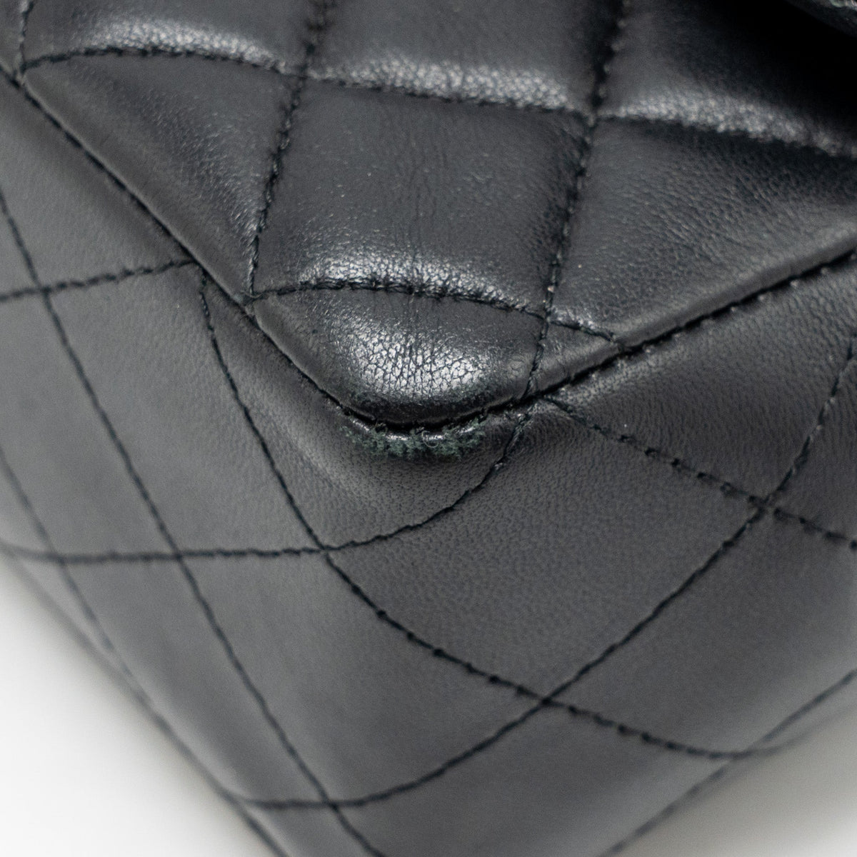 CHANEL MINI RECTANGULAR FLAP BAG LAMBSKIN BLACK SHW