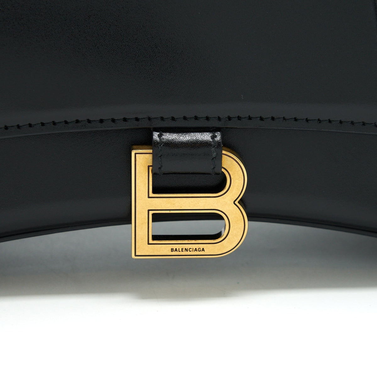 BALENCIAGA HOURGLASS S CALFSKIN BLACK GHW