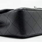 CHANEL MEDIUM CLASSIC DOUBLE FLAP BAG CAVIAR BLACK SHW (MICROCHIP)