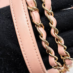 CHANEL CHEVRON TRENDY CC TOP HANDLE FLAP BAG LAMBSKIN LIGHT PINK LGHW