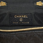 CHANEL TOP HANDLE MINI ZIPPER SOFT VANITY WITH CHAIN CAVIAR BLACK GHW
