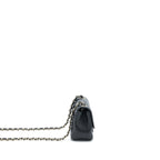 CHANEL MINI SQUARE FLAP BAG CHEVRON LAMBSKIN BLACK LGHW