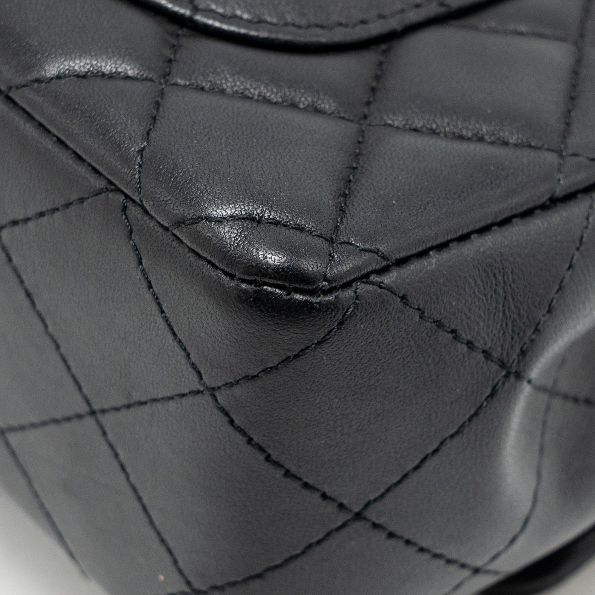 CHANEL MINI RECTANGULAR FLAP BAG LAMBSKIN BLACK SHW