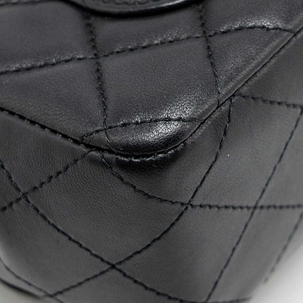 CHANEL MINI RECTANGULAR FLAP BAG LAMBSKIN BLACK SHW