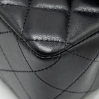 CHANEL MINI RECTANGULAR FLAP BAG LAMBSKIN BLACK LGHW (MICROCHIP)