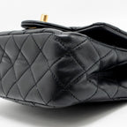 CHANEL PEARL CRUSH MINI SQUARE FLAP BAG LAMBSKIN BLACK GHW (MICROCHIP)