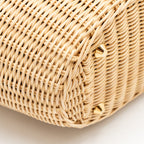 Prada Wicker Shopping Bag Canvas/Woven Tan/Black GHW