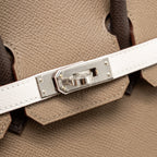 Hermes birkin 25 Epsom etoupe / gris pale / ebene SHW