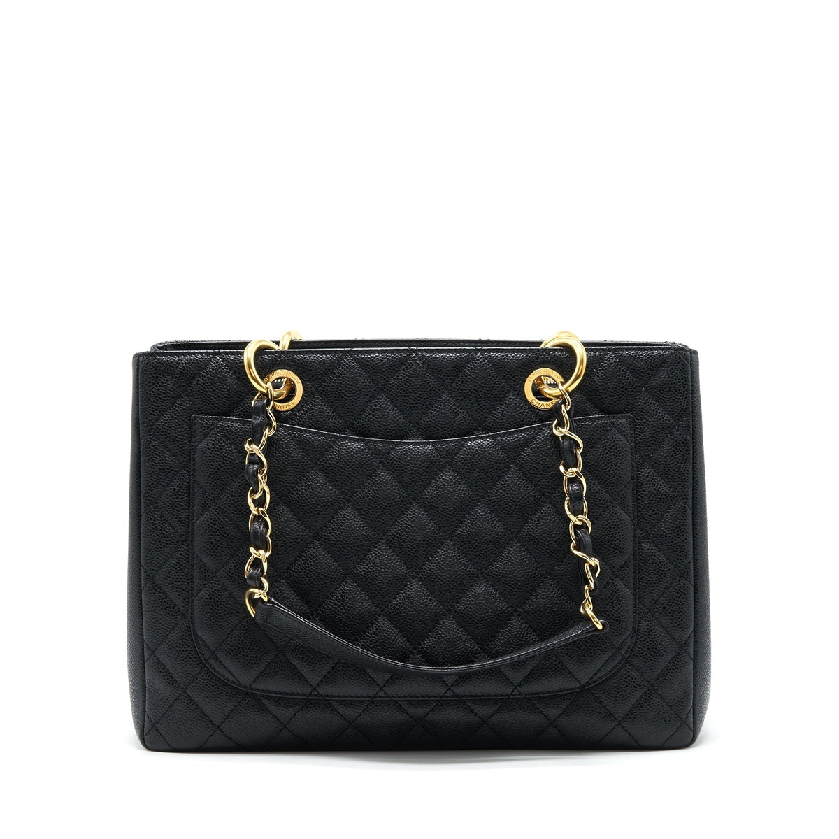 CHANEL GRAND SHOPPING TOTE BAG CAVIAR BLACK GHW