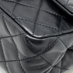 CHANEL PEARL CRUSH MINI SQUARE FLAP BAG LAMBSKIN BLACK GHW (MICROCHIP)
