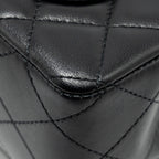 CHANEL MINI RECTANGULAR FLAP BAG LAMBSKIN BLACK LGHW (MICROCHIP)