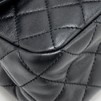 CHANEL PEARL CRUSH MINI SQUARE FLAP BAG LAMBSKIN BLACK GHW (MICROCHIP)