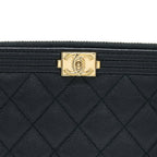 CHANEL BOY CLUTCH CAVIAR BLACK GHW