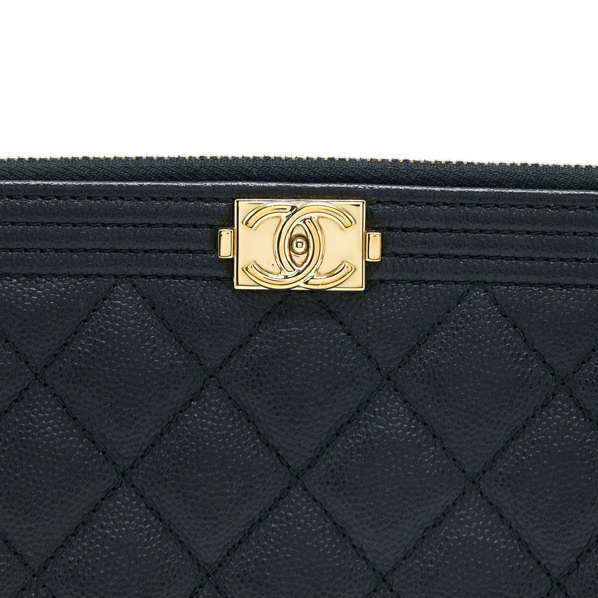 CHANEL BOY CLUTCH CAVIAR BLACK GHW