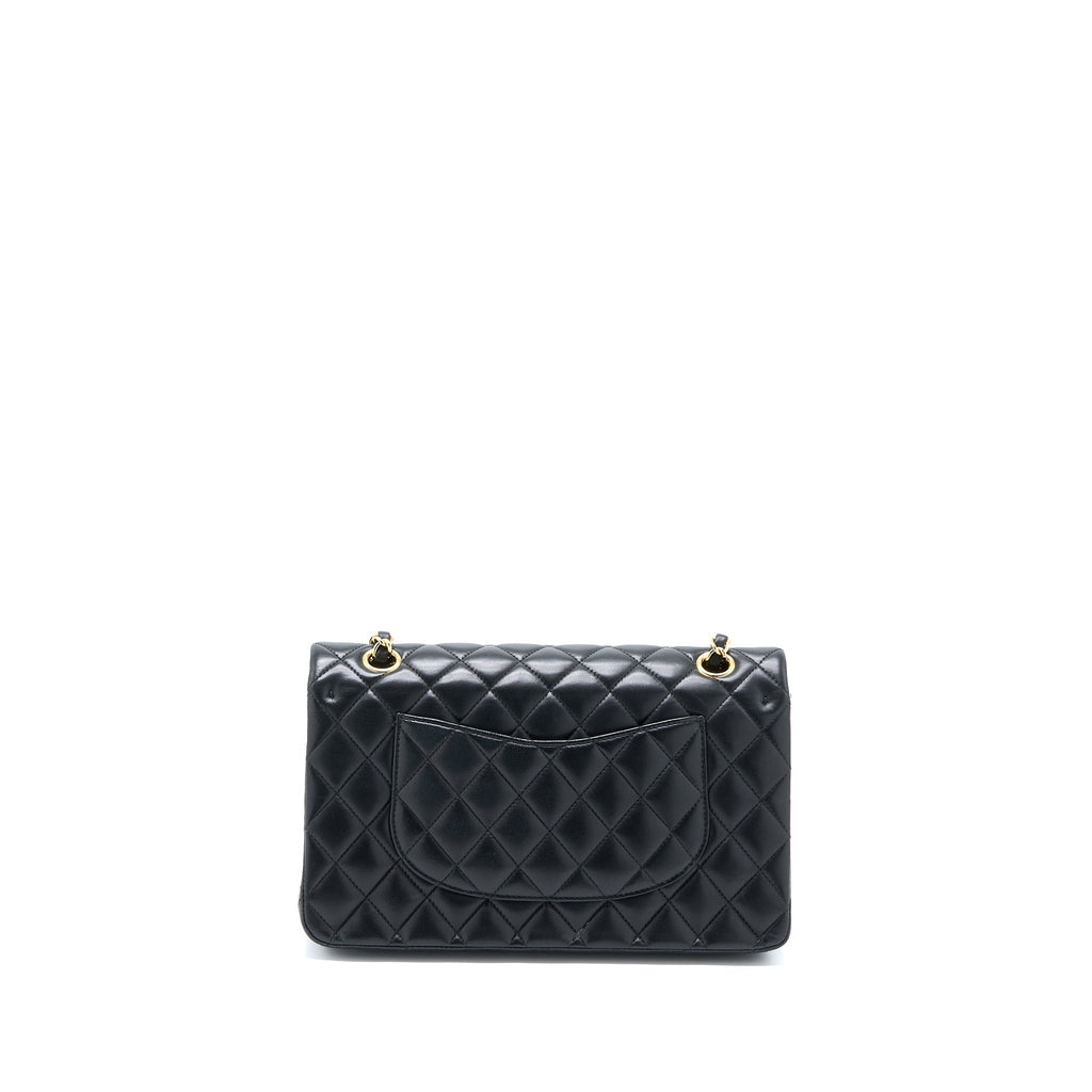 CHANEL MEDIUM CLASSIC DOUBLE FLAP BAG LAMBSKIN BLACK GHW