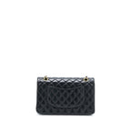 CHANEL MEDIUM CLASSIC DOUBLE FLAP BAG LAMBSKIN BLACK GHW
