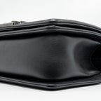 CHANEL SMALL BOY BAG CALFSKIN BLACK RUTHENIUM HARDWARE